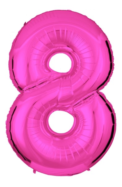 Zahlenballon Pink "8"