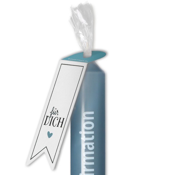 Stabkerze "Alles Liebe zur Konfirmation" Saphir