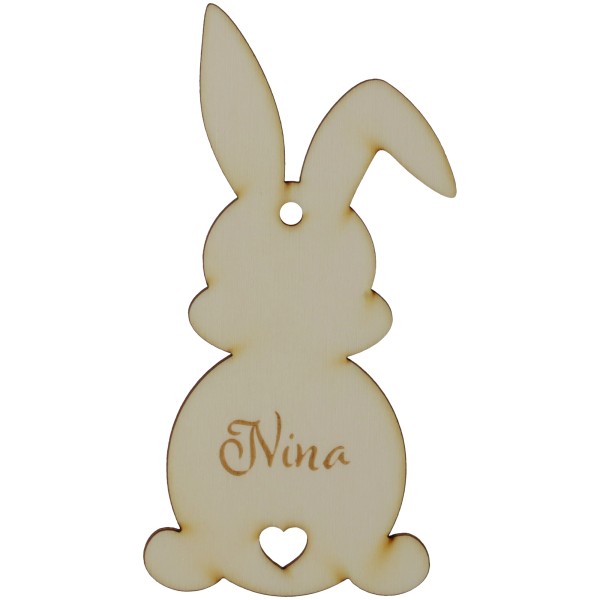 Anhänger Hase "Name" aus Holz