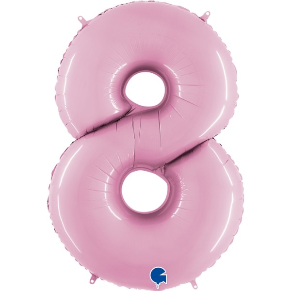 Rosafarbener Zahlen Luftballon "8"