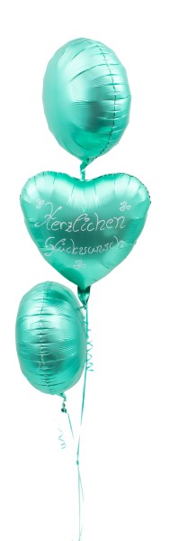 Ballon Strauß Satin Grün Handbeschriftet