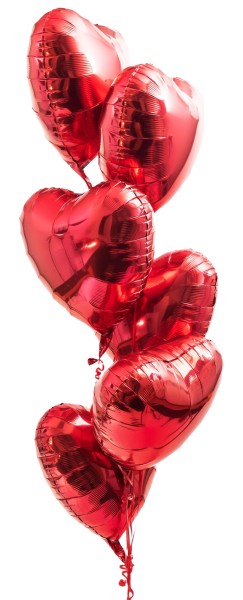 Deko Ballonset 6 Herzen rot