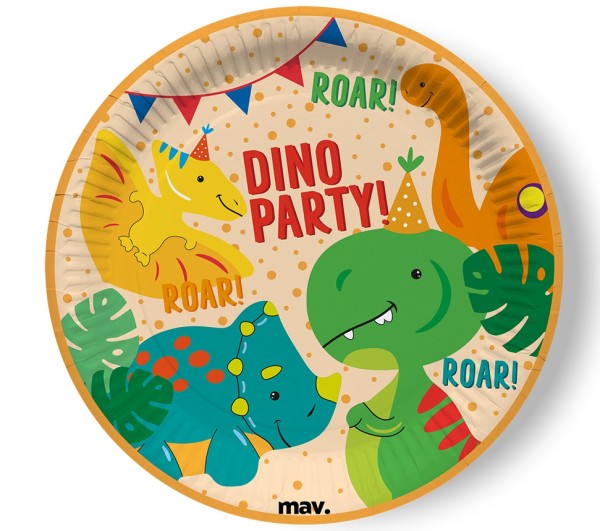 Pappteller "Dino Party!", 8 Stück