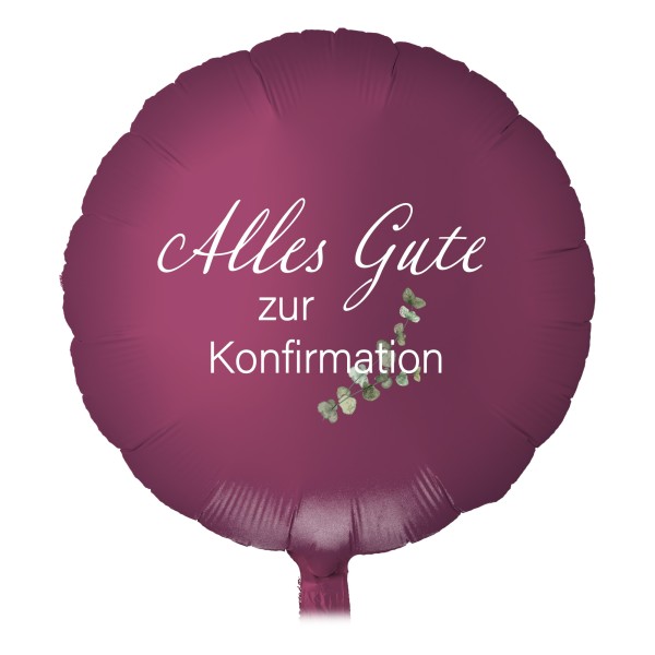 Folienballon Satin Luxe Pomegranate "Alles Gute zur Konfirmation"