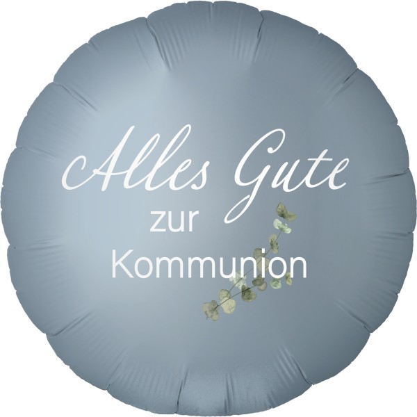 Folienballon Satin Blue Jeans "Alles Gute zur Kommunion"