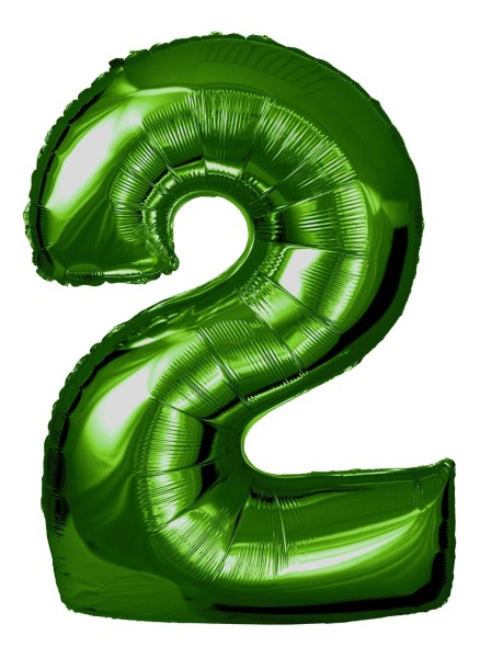 Zahlenballon Grün "2"