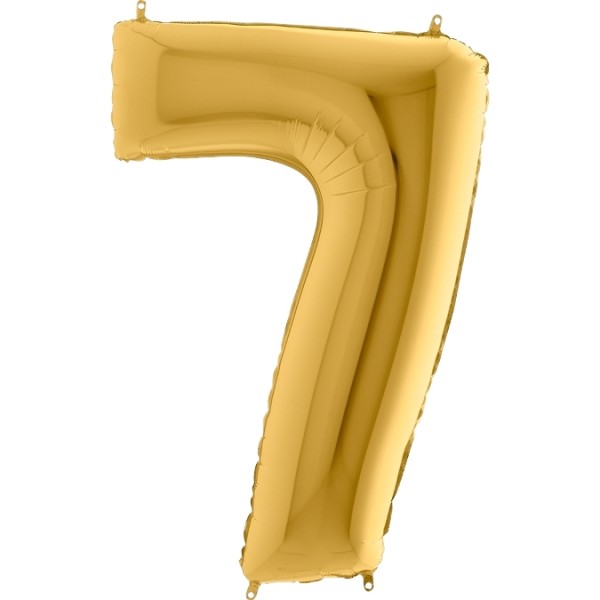 Zahlenballon Gelbgold "7"