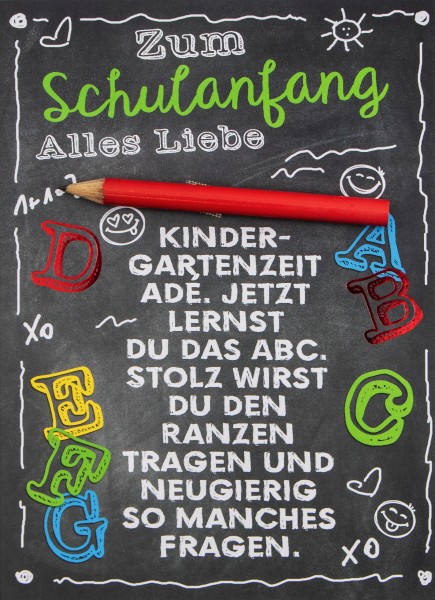 Grusskarte "Zum Schulanfang Alles Liebe"