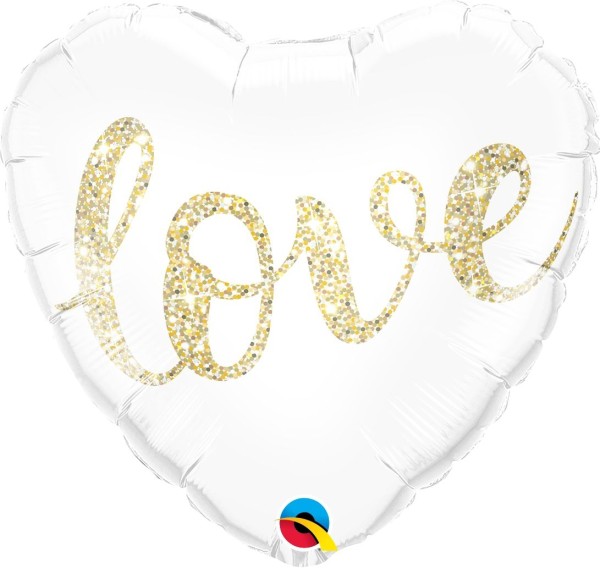 Herzballon "Love" Gold