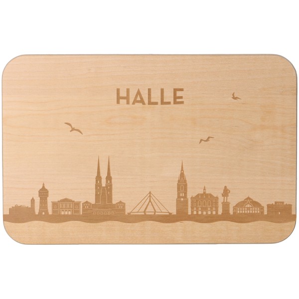 Frühstücksbrett Skyline Halle 23cm x 15cm x 1cm