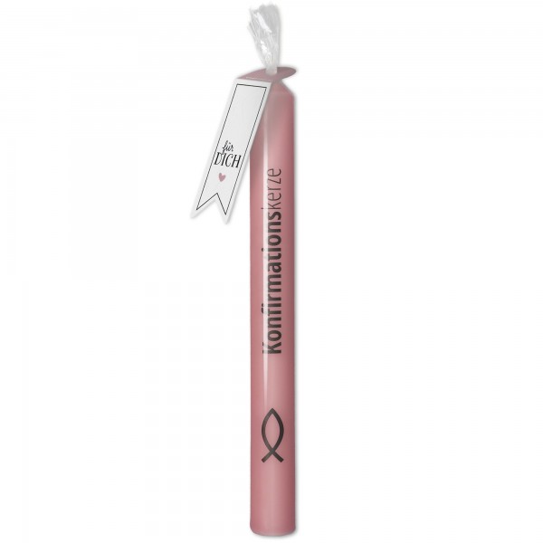 Stabkerze "Konfirmationskerze" Rosa
