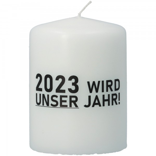 Kerze Weiß "2023 WIRD UNSER JAHR"