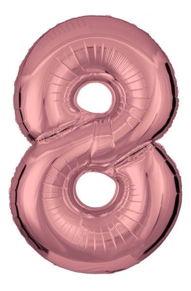 Zahlenballon Roségold "8"