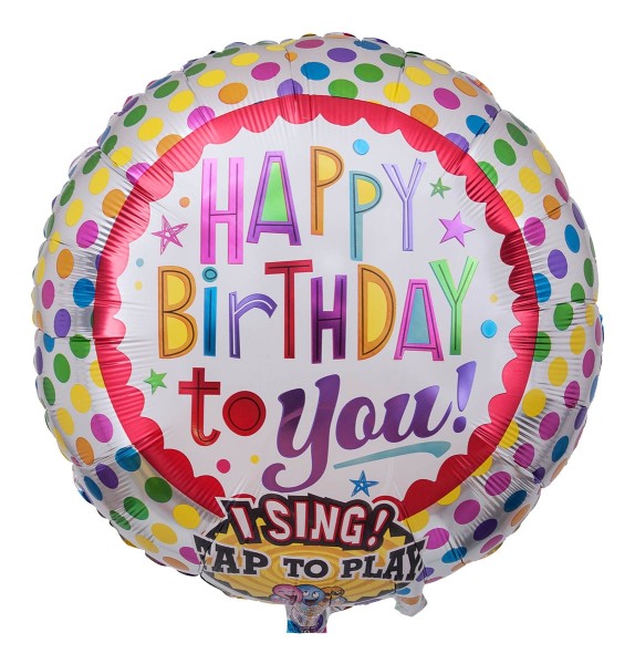 Musikballon mit Punkten "Happy Birthday to You!"